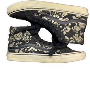 Vans Old Skool Hi Top Shoes Black Gold Skate 50th Anniversary Sneakers Size 9.5